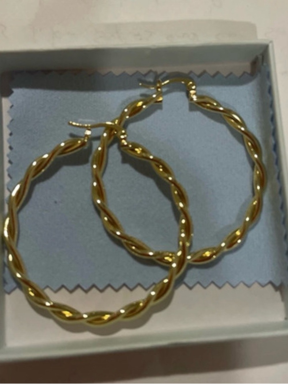 Gold Twisted Hoop Earrings - Women Jewelry